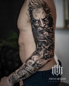 Tatuagem Blackwork Posseidon