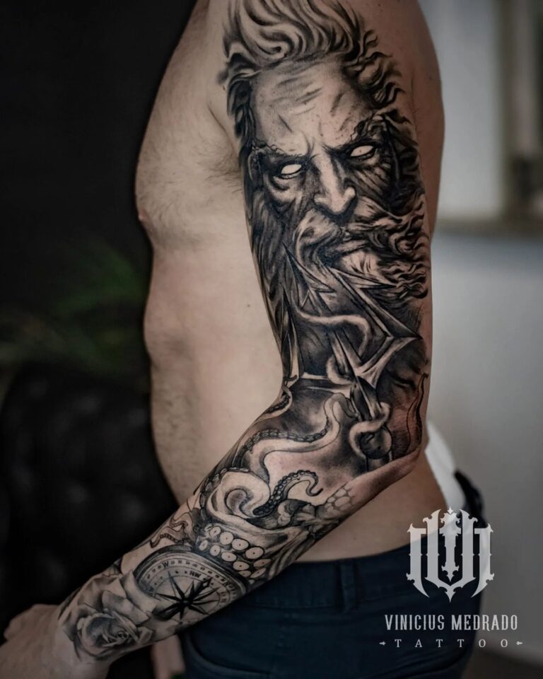 Tatuagem Blackwork Posseidon